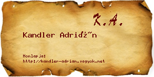 Kandler Adrián névjegykártya